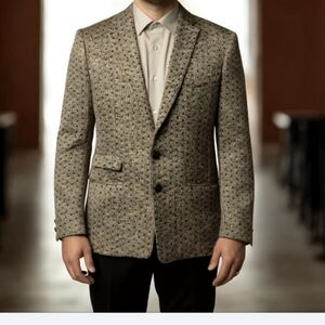 Vintage LEVI STRUAS & CO Tan Sport Coat with Textured Pattern.